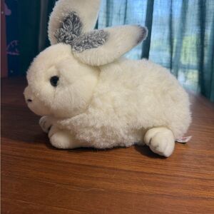 Plush White and Gray Bunny Toy